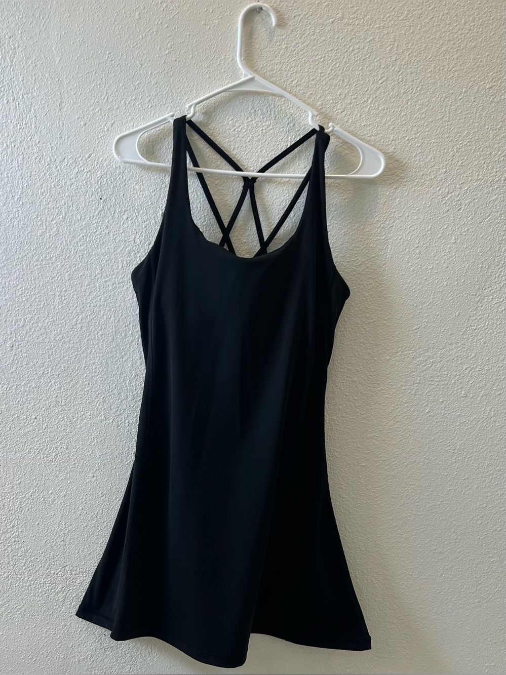 Strappy Black Mini Dress with Crisscross Back